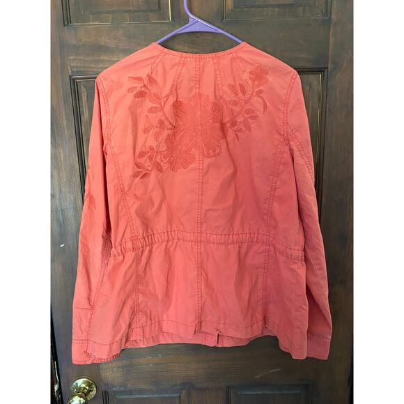 Liz Claiborne Womens Salmon Pink Jacket Large with Pockets - Picture 2 of 11